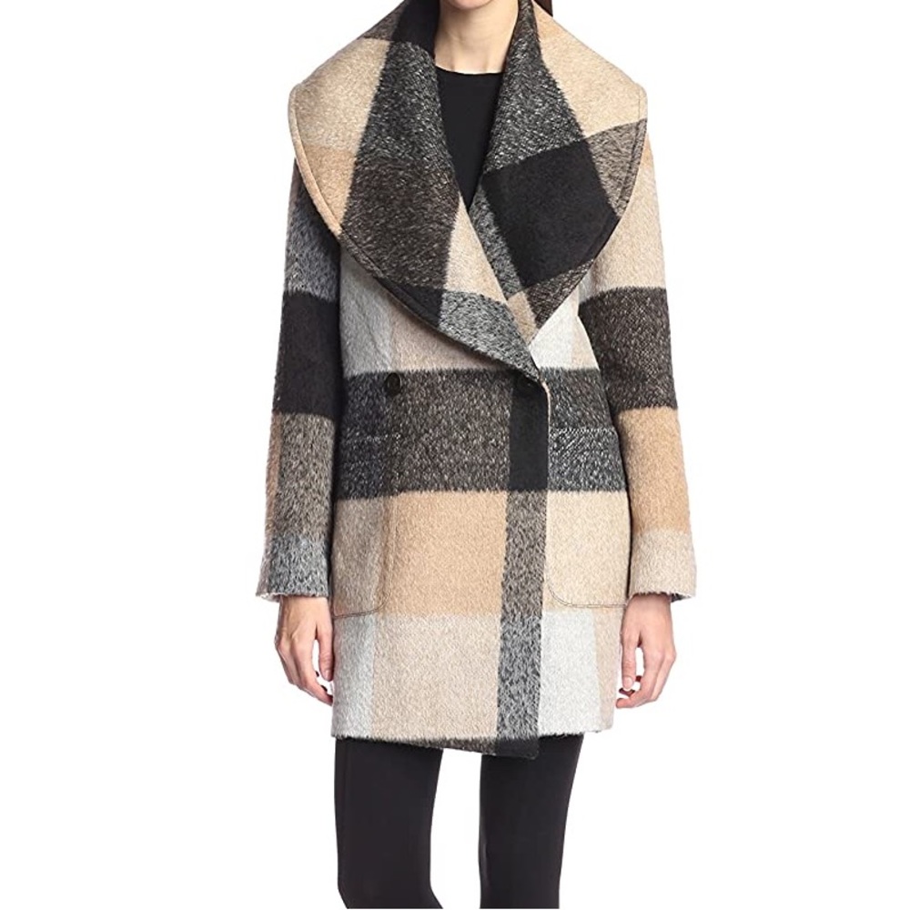 Badgley Mischka Colorblock Maxine Coat